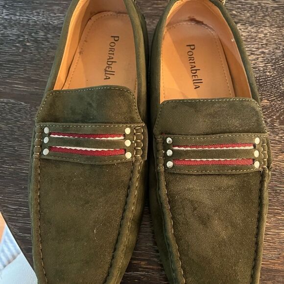 Portabella Mens Green Suede Driving Slip On Shoes sz 9-1/2 main image 4